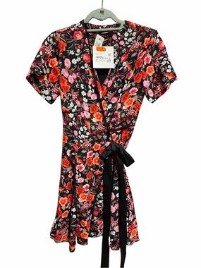 NEW Net-A-Porter GOEN.J Black Floral Short Dress